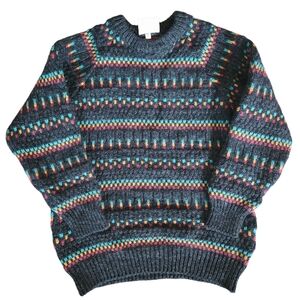 Gaeltarra 100% Irish Wool Colorful Crewneck Pullover Sweater Medium Fisherman